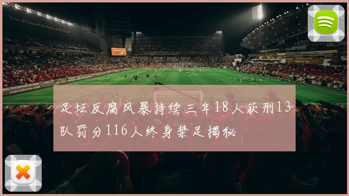 足坛反腐风暴持续三年18人获刑13队罚分116人终身禁足揭秘